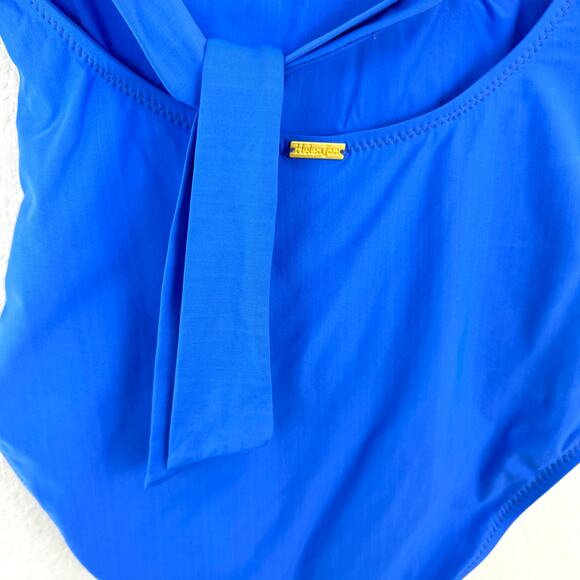 Helen Jon Women's Twist Bandeau One Piece Ruched Swimsuit Blue Size Sample XS - Picture 8 of 14